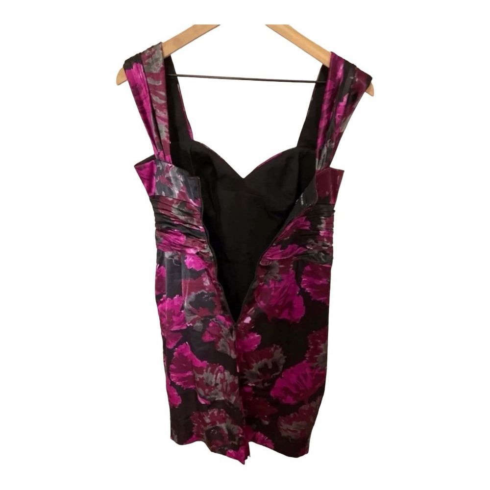 Jones New York Floral Print Party Dress Ruched Sweetheart Petite 8P - Picture 7 of 7